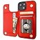 ONETOP Compatible with iPhone 14 Wallet Case with Card Holder PU Leather Kickstand Card Slots Case Double Magnetic Clasp and Durable Shockproof Cover 61 Inch Red