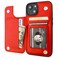 ONETOP Compatible with iPhone 14 Wallet Case with Card Holder PU Leather Kickstand Card Slots Case Double Magnetic Clasp and Durable Shockproof Cover 61 Inch Red