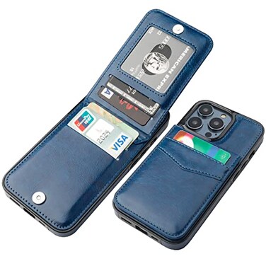 KIHUWEY Compatible with iPhone 14 Pro Case Wallet with Credit Card Holder Flip Premium Leather Magnetic Clasp Kickstand Heavy Duty Protective Cover for iPhone 14 Pro 61 Inch Blue