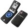 KIHUWEY for iPhone 16 Case Wallet Compatible with MagSafe Wireless Charging Credit Card Holder RFID Flip Leather Magnetic Clasp Kickstand Heavy Duty Protective Cover 61 Inch Black