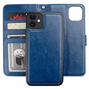 Bocasal for iPhone 11 Wallet Case with Card Holder PU Leather Magnetic Detachable Kickstand Shockproof Wrist Strap Removable Flip Cover for iPhone 11 61 inch Blue