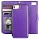 Bocasal for iPhone SE 2022SE 202087 Wallet Case with Card Holder PU Leather Magnetic Detachable Kickstand Shockproof Wrist Strap Removable Flip Cover for iPhone 78SE2SE3 47 inch Purple
