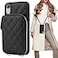 Bocasal Crossbody Wallet Case for iPhone Xr RFID Blocking PU Leather Zipper Handbag Purse Flip Cover Kickstand Folio Case with Card Slots Holder Wrist Strap Lanyard 61 Inch Black