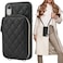 Bocasal Crossbody Wallet Case for iPhone Xr RFID Blocking PU Leather Zipper Handbag Purse Flip Cover Kickstand Folio Case with Card Slots Holder Wrist Strap Lanyard 61 Inch Black