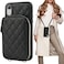 Bocasal Crossbody Wallet Case for iPhone Xr RFID Blocking PU Leather Zipper Handbag Purse Flip Cover Kickstand Folio Case with Card Slots Holder Wrist Strap Lanyard 61 Inch Black