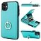 Folosu Compatible with iPhone 11 Case Wallet with Card Holder 360Rotation Finger Ring Holder Kickstand Protective RFID Blocking PU Leather Double Buttons Flip Shockproof Cover 61 Inch Green