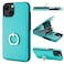 Folosu Compatible with iPhone 13 Case Wallet with Card Holder 360Rotation Finger Ring Holder Kickstand Protective RFID Blocking PU Leather Double Buttons Flip Cover 61 Inch Mint Green