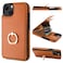 Folosu Compatible with iPhone 13 Case Wallet with Card Holder 360Rotation Finger Ring Holder Kickstand Protective RFID Blocking PU Leather Double Buttons Flip Shockproof Cover 61 Inch Brown