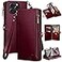 XcaseBar for iPhone 15 Pro Max 67 Wallet case with Zipper Credit Card Holder RFID BlockingFlip Folio Book PU Leather Shockproof Protective Cover Women Men for Apple 15 ProMax Phone case Wine Red