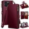 XcaseBar for iPhone 15 Pro Max 67 Wallet case with Zipper Credit Card Holder RFID BlockingFlip Folio Book PU Leather Shockproof Protective Cover Women Men for Apple 15 ProMax Phone case Wine Red