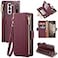 Antsturdy Compatible with Samsung Galaxy Z Fold 5 Case Wallet Women withS Pen Holder Phone Case with Card Holder Strap PU Leather RFID Blocking Flip Protective Cover Credit Slots MenWine Red