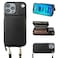 Bocasal Crossbody Wallet Case for iPhone 14 Pro Max RFID Blocking Leather Purse Case with Card Holder Protective Handbag Flip Cover with Zipper Wrist Strap Lanyard for Women 5G 67 Inch Black