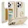 CUSTYPE for iPhone 14 Pro Max case Wallet with Card Holder 180 Rotation Ring Holder Stand Card Slots Case Leather Double Snap Cover with Wallet for Women and Men 67 Beige