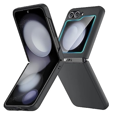 Ruky for Samsung Galaxy Z Flip 5 Case Full Body Cover Hard PC UltraThin AntiScratches Shockproof Support Wireless Charging Protective Phone Case for Samsung Galaxy Z Flip 5 Black