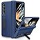 Ruky Case for Samsung Galaxy Z Fold 4 with Kickstand Hinge Protection Cases Full Body with Builtin Screen Protector PU Leather Protective Phone Stand Case for Samsung Galaxy Z Fold 4 5G Blue