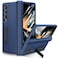 Ruky Case for Samsung Galaxy Z Fold 4 with Kickstand Hinge Protection Cases Full Body with Builtin Screen Protector PU Leather Protective Phone Stand Case for Samsung Galaxy Z Fold 4 5G Blue