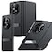 YQODSZ for Oppo Find N5 Case with Kickstand Classic PU Leather Flip Cover with Camera Protector Magnetic Closure Hard PC Back Bumper Slim Leather Folio Flip Case for Oppo Find N5 Black