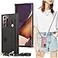 ZYZX Samsung Galaxy Note 20 Ultra Case with Adjustable Leather Strap Crossbody Card Holders Kickstand KB Black