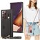 ZYZX Samsung Galaxy Note 20 Ultra Case with Adjustable Leather Strap Crossbody Card Holders Kickstand KB Black