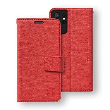 SafeSleeve EMF Protection Anti Radiation Samsung Galaxy Case Galaxy S23 Ultra RFID EMF Blocking Wallet Cell Phone Case Red
