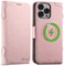 SINIANL for iPhone 16 Pro Wallet Case Compatible with MagSafe Wireless Charging Magnetic Leather Case with Card Slots Holder Kickstand Flip Folio Cover Case Wallet for iPhone 16 Pro Pink