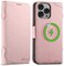 SINIANL for iPhone 16 Pro Wallet Case Compatible with MagSafe Wireless Charging Magnetic Leather Case with Card Slots Holder Kickstand Flip Folio Cover Case Wallet for iPhone 16 Pro Pink