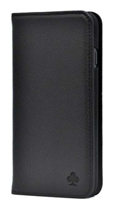 Porter Riley Leather Case for iPhone XiPhone Xs Premium Genuine Leather StandCoverWalletFlip Case with Card Slots Horizontal Stand Durable Frame Pure Black