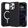 SURPHY Designed for iPhone 16 Pro Leather Case Compatible with MagSafe Faux Leather Phone Case Metallic Buttons Microfiber Lining for 16 Pro 63 inch 2024 Black