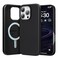 SURPHY Designed for iPhone 16 Pro Leather Case Compatible with MagSafe Faux Leather Phone Case Metallic Buttons Microfiber Lining for 16 Pro 63 inch 2024 Black