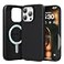 SURPHY Leather Case for iPhone 16 Pro Max Compatible with MagSafe Faux Leather Phone Case Metallic Buttons Microfiber Lining for 16 Pro Max 69 inch 2024 Black