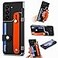 Omio for Galaxy Z Fold 6 Wallet Case with S Pen Holder Stand Builtin Screen Protector Wrist Strap Card Holder Back Cover Hard PC Shockproof Finger Grip Case for Men Women Girls Black