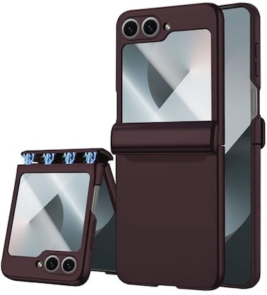 STORMTAL for Samsung Galaxy Z Flip 6 Case Hinge Protection Builtin Screen Protector Wireless Charging Slim Rugged Phone Protective Case for Galaxy Z Flip 6 Wine