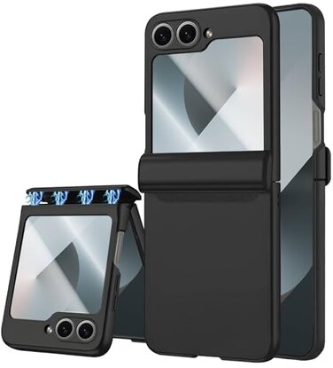 STORMTAL for Samsung Galaxy Z Flip 6 Case Hinge Protection Builtin Screen Protector Wireless Charging Slim Rugged Phone Protective Case for Galaxy Z Flip 6 Black