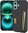 Smartish iPhone 16 Wallet Case Wallet Slayer Vol 2 Slim Protective Credit Card Holder wKickstand Drop Tested Hidden Card Slot Cover Compatible wApple iPhone 16 Black Tie Affair