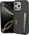 Smartish iPhone 16 Pro Wallet Case Wallet Slayer Vol 2 Slim Protective Credit Card Holder wKickstand Drop Tested Hidden Card Slot Cover Compatible wApple iPhone 16 Pro Black Tie Affair