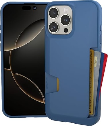 Smartish iPhone 16 Pro Max Wallet Case Wallet Slayer Vol 1 Slim Protective Credit Card Holder Drop Tested Hidden Credit Card Slot Cover for Apple iPhone 16 Pro Max Blues on The Green