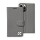 SafeSleeve Wallet Leather Case for iPhone 13 Pro 13 EMF Blocker for Cell Phone with 3 Card Holder Adjustable Stand Magnetic Closure and Magnetic Folio Protection for Daily Use Grey