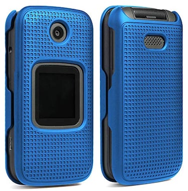 Nakedcellphone Case for Alcatel SmartflipGo Flip 3 Cobalt Blue Protective SnapOn Cover Grid Texture for Alcatel Go Flip 3 Alcatel Smartflip Phone 2019 4052R4052C4052W
