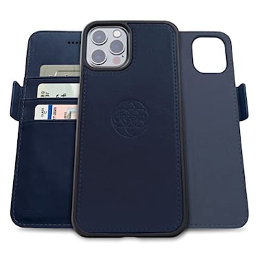 Dreem Fibonacci Wallet Case for iPhone 13 Pro Max 2in1 Detachable Vegan Leather Cover with Builtin KickStand RFID Blocking Card Holder MagSafe CompatibleRoyal
