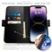Dreem Wallet Case for iPhone 14 Pro Max 2 Way Phone Stand Magnetic Detachable Vegan Leather Flip Cover RFID Blocking Card Holder MagSafeFit Gift Box Fibonacci Black