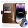 Dreem Wallet Case for iPhone 14 Pro 2 Way Phone Stand Magnetic Detachable Vegan Leather Flip Cover RFID Blocking Card Holder MagSafeFit Gift Box Fibonacci Chocolate