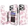 TopPerfekt Flip Leather Wallet Case Card Holder Compatible with iPhone 13 Pro Max 67 Women and Girls with Card Holder Kickstand Double Magnetic Clasp Pink Cow Pattern