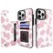 TopPerfekt Flip Leather Wallet Case Card Holder Compatible with iPhone 13 Pro Max 67 Women and Girls with Card Holder Kickstand Double Magnetic Clasp Pink Cow Pattern