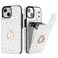 HAOPINSH for iPhone 13 iPhone 14 Wallet Case with Card Holder 360Rotation Ring Kickstand White Leopard Cheetah Pattern RFID Blocking Leather for Girls Women Double Buttons Flip 61