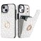 HAOPINSH for iPhone 13 iPhone 14 Wallet Case with Card Holder 360Rotation Ring Kickstand White Leopard Cheetah Pattern RFID Blocking Leather for Girls Women Double Buttons Flip 61