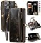Defencase Compatible with iPhone 15 Pro Max Case Wallet with RFID Blocking Card Holder for Women Men PU Leather Magnetic Snap Flip Zipper Strap Wallet Phone Case Fit for iPhone 15 Pro Max 67 Coffee