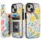 HAOPINSH for iPhone 15 Wallet Case with Card Holder Floral Flower Pattern Back Flip Folio PU Leather Kickstand Card Slots Case for Women Girls Double Magnetic Clasp Shockproof Cover 61