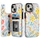 HAOPINSH for iPhone 15 Wallet Case with Card Holder Floral Flower Pattern Back Flip Folio PU Leather Kickstand Card Slots Case for Women Girls Double Magnetic Clasp Shockproof Cover 61