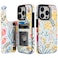 HAOPINSH for iPhone 15 Pro Wallet Case with Card Holder Floral Flower Pattern Back Flip Folio PU Leather Kickstand Card Slots Case for Women Girls Double Magnetic Clasp Shockproof Cover 61