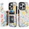 HAOPINSH for iPhone 15 Pro Wallet Case with Card Holder Floral Flower Pattern Back Flip Folio PU Leather Kickstand Card Slots Case for Women Girls Double Magnetic Clasp Shockproof Cover 61